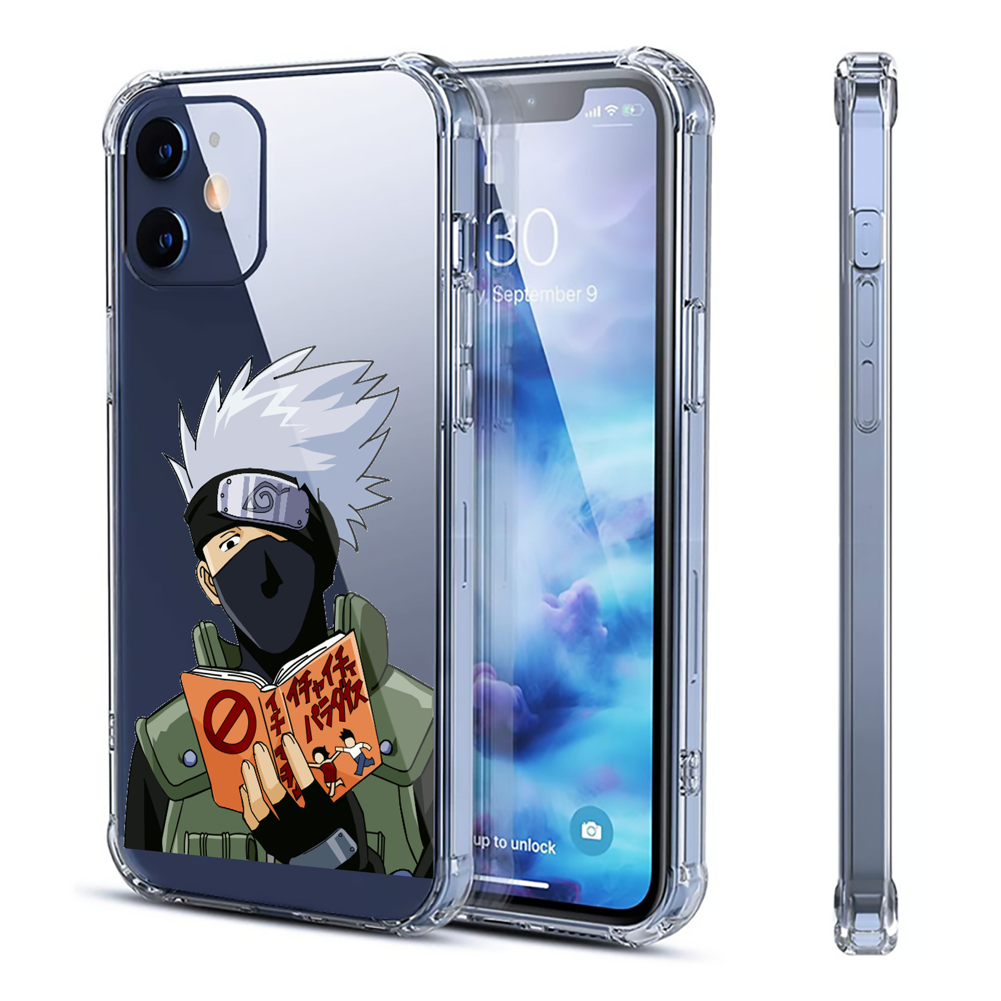 （画像用） NARUTO -ナルト- はたけ カカシ Hatake Kakashi 【iPhone 12シリーズ対応】透明スマホケース（クリアソフトケース）
